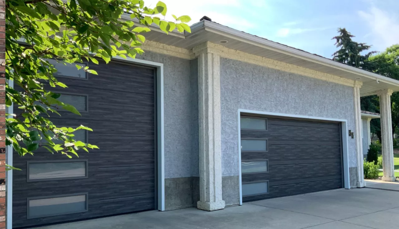 Two Vog garage doors, Weathered Grey